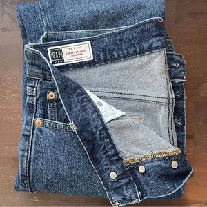Cheeky high rise (30R) dark wash denim with Washwell